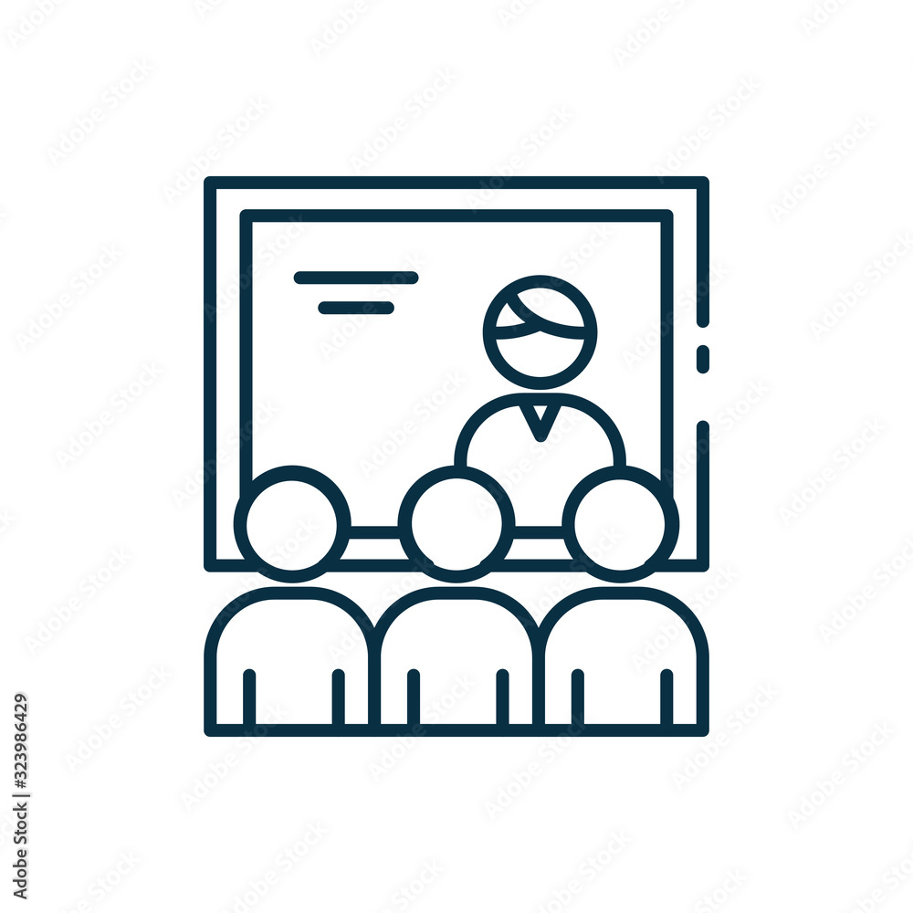 Isolated school teacher and board line style icon vector design Isolated school teacher and board line style icon vector design