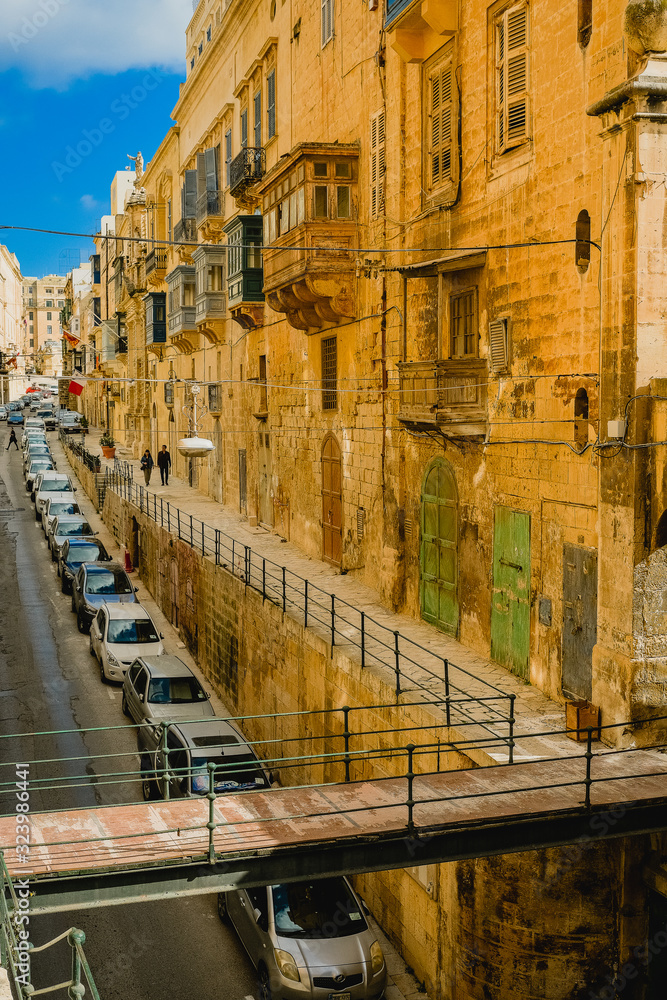 Malta bridge and street view