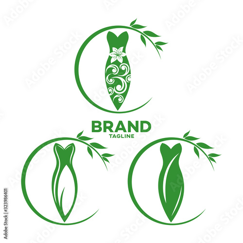 Modern dress and fashion logo.Vector illustration.