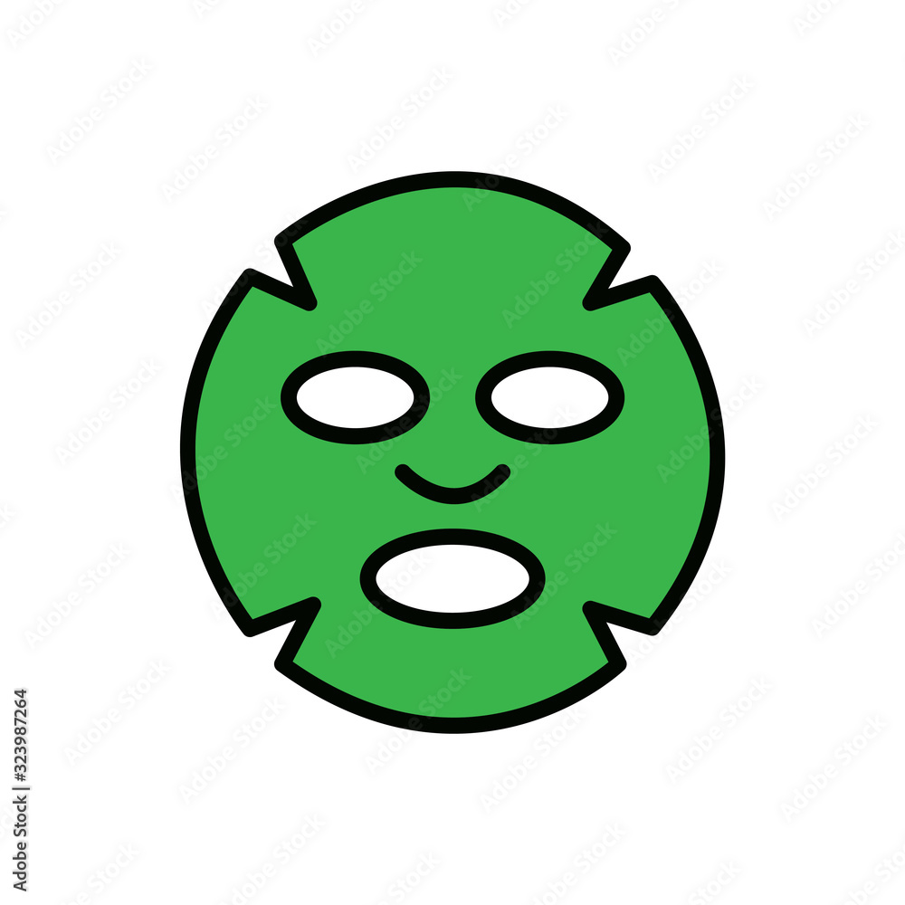 Fototapeta premium face sheet mask flat icon, vector illustration