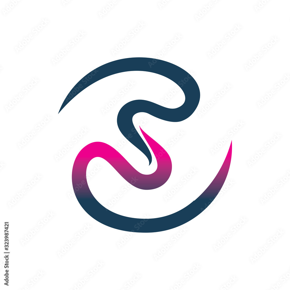 Fototapeta premium color line infinity letter s logo design