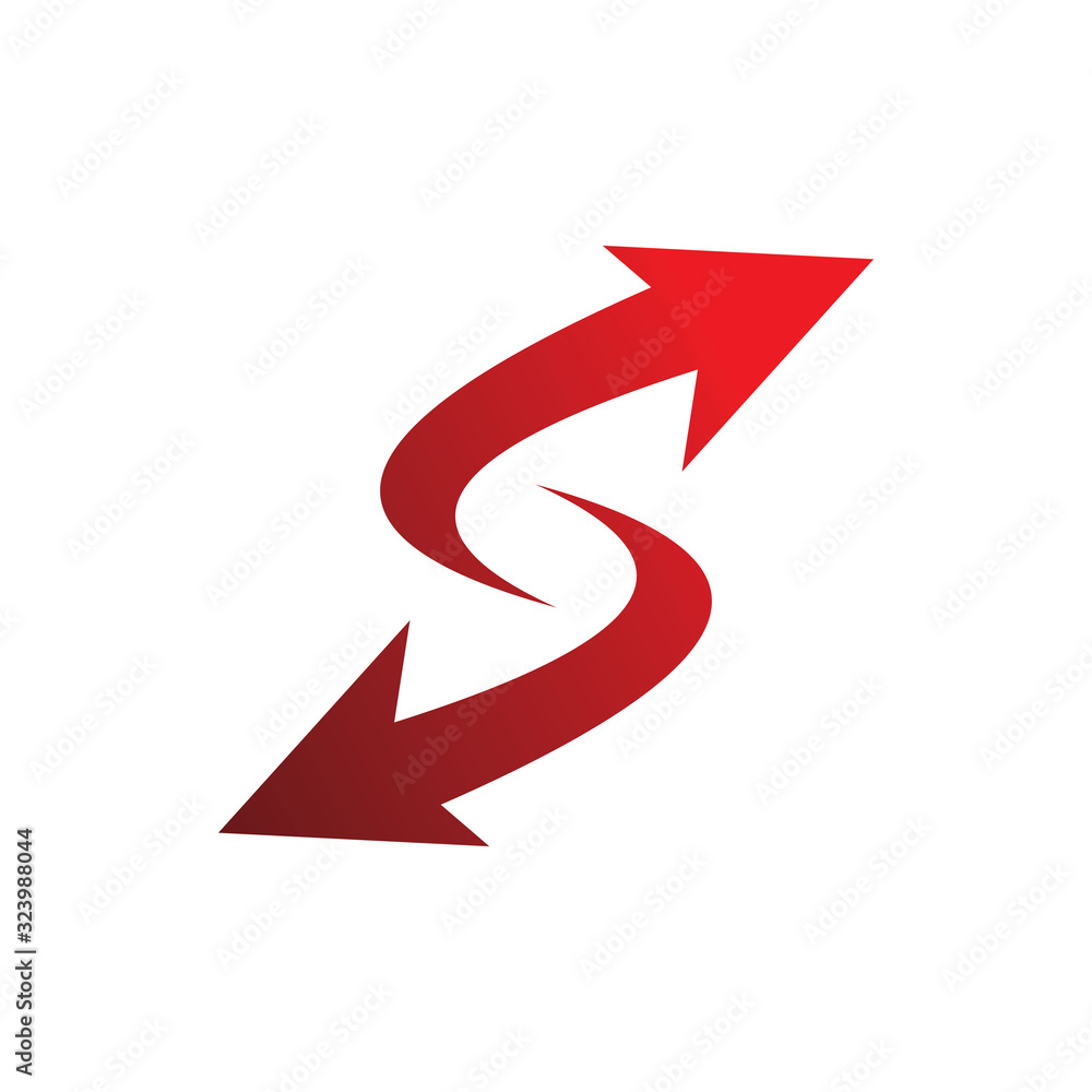 red color arrow letter s logo design red color arrow letter s logo design
