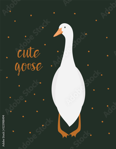 card with cute goose