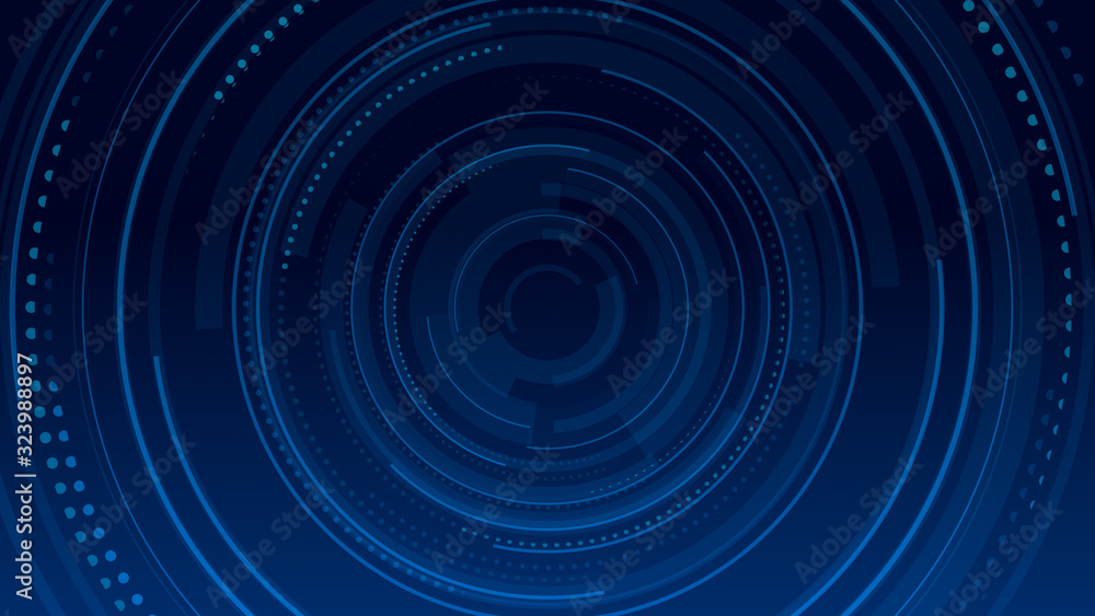 Obraz premium Circle blue technology Hi-tech background. Abstract graphic digital future concept design.