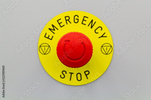 Press the machine red emergency stop button photo