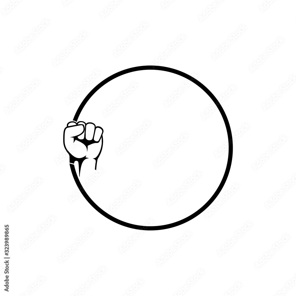 Hand with fist icon isolated on white background Hand with fist icon isolated on white background