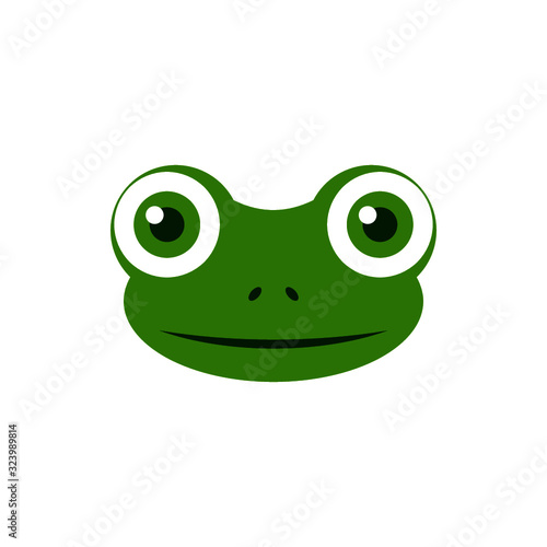 Cute Flat Frog Symbol Logo or Icon