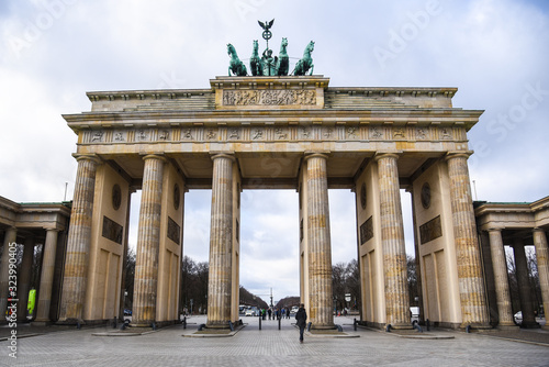 The Brandenburg Gate is a tourist attraction in Berlin