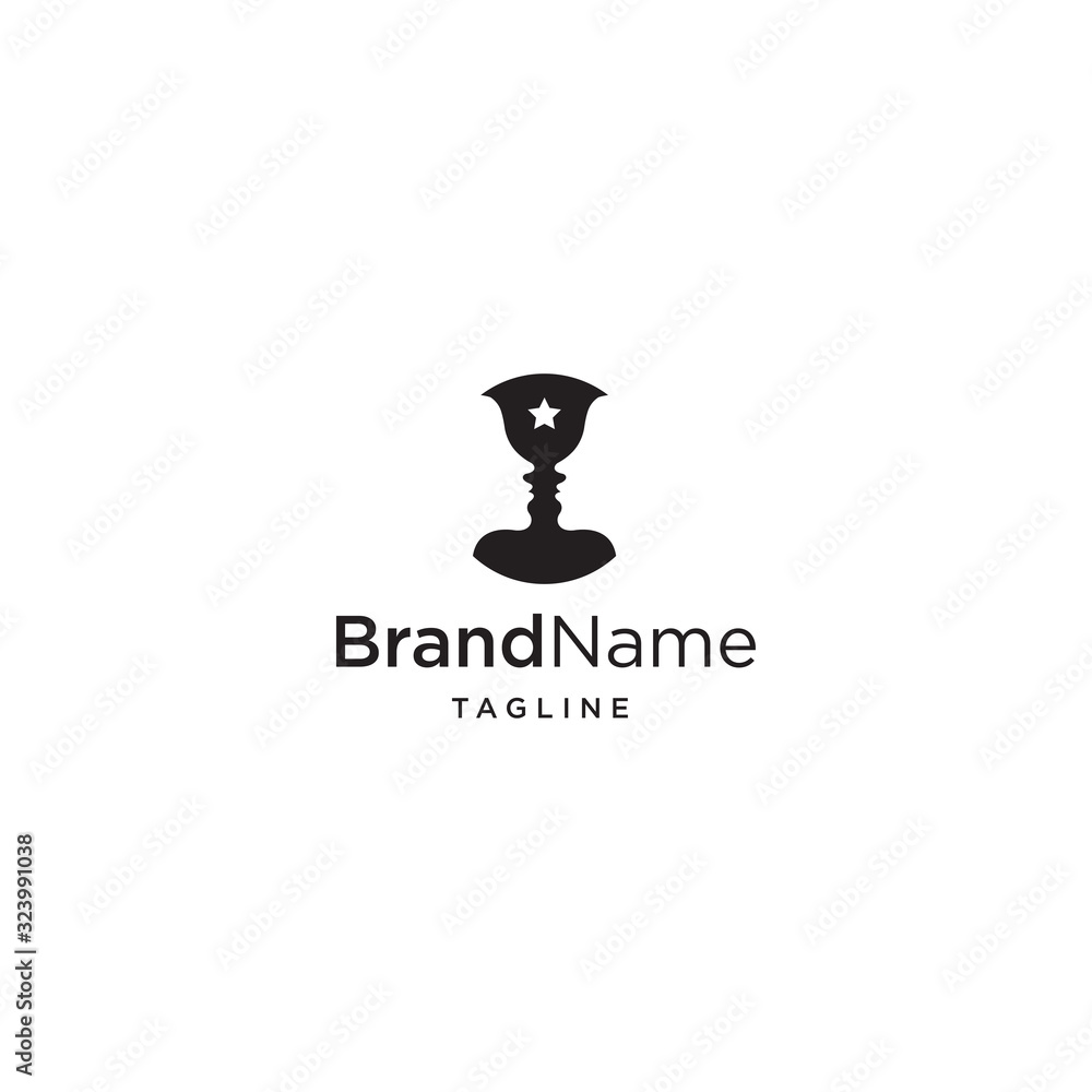 Human Trophy Logo. Icon Star, Face, Template - Vector Human Trophy Logo. Icon Star, Face, Template - Vector