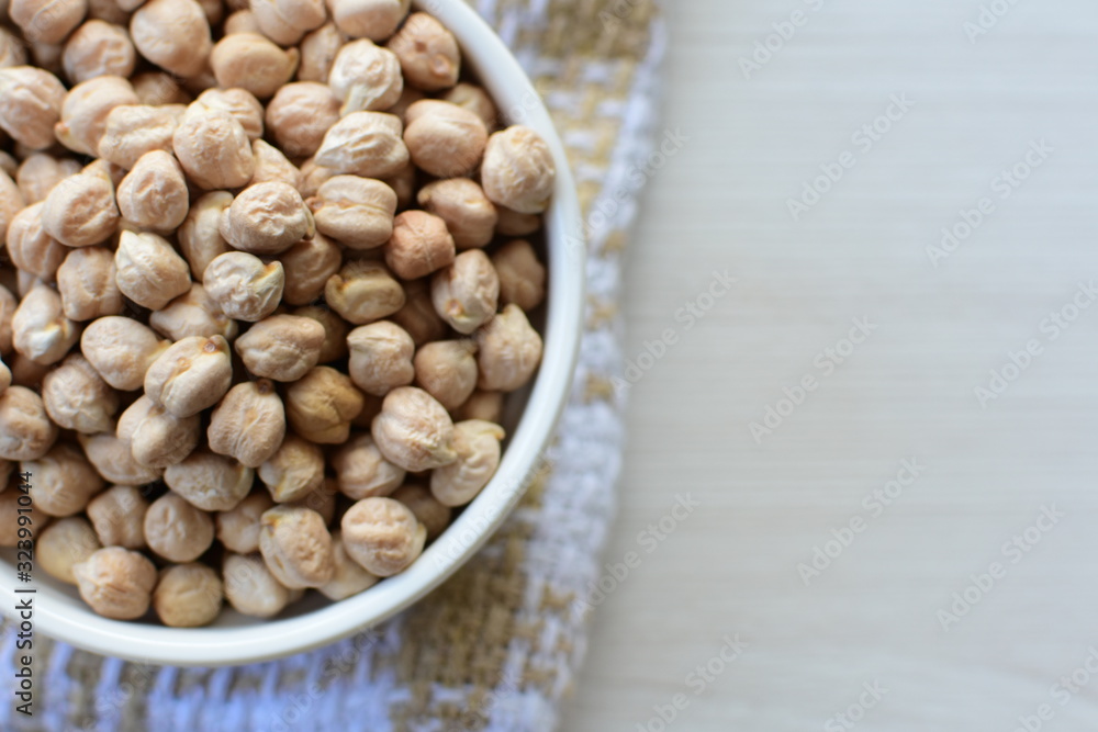 Dried chickpeas (Cicer arietinum) in containers Dried chickpeas (Cicer arietinum) in containers