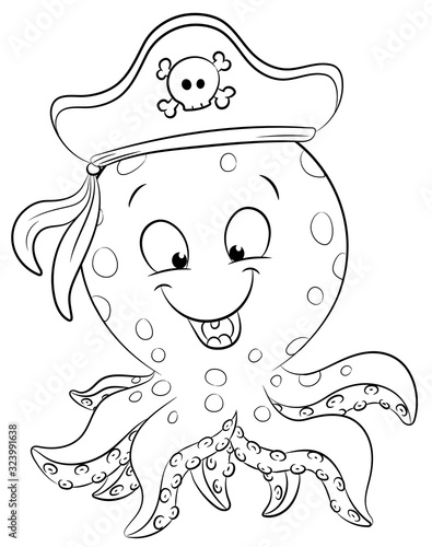 Niedlicher Tintenfisch - Vektor-Illustration