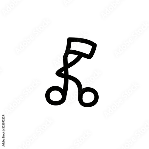 eyelash curler doodle icon, vector illustration