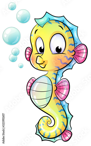 Niedliches Seepferdchen - Vektor-Illustration