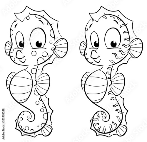 Niedliche Seepferdchen - Vektor-Illustration