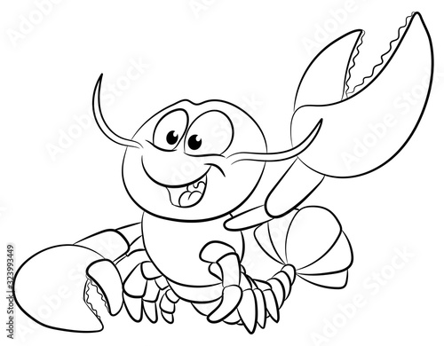 Niedlicher Krebs - Vektor-Illustration