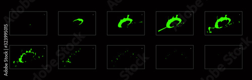 Shine liquid explosion animation effect. frame by frame classic animation sprite sheet for game, cartoon, video, animation or motion