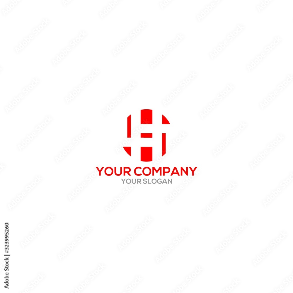 Fototapeta premium Red Circle H Logo Design Vector