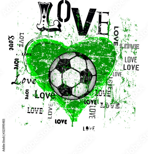 grunge soccer ball or football illustration for the great soccer event in europe, love for soccer sport,vector