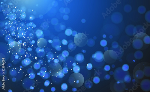 Abstract blue bokeh background, Abstract defocused christmas background, vector illustration