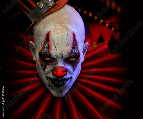 Obraz na plátně 3d illustration evil clown psico horror show