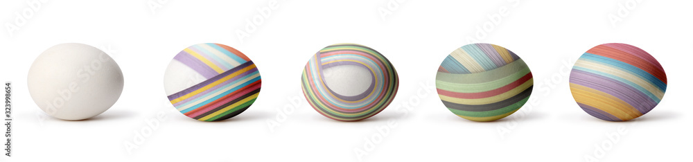 Obraz premium Easter egg on white background. Collection.
