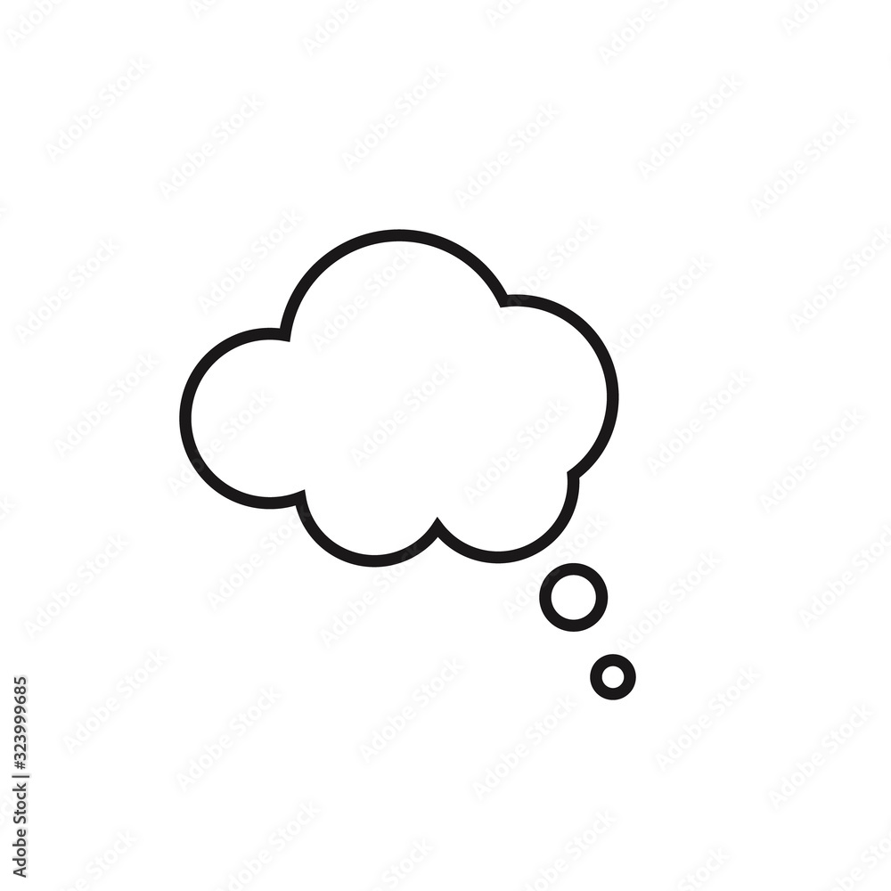 Trendy think bubble in flat style. Vector