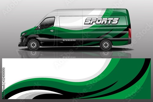 van car decal wrap design vector