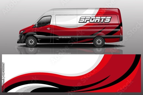 van car decal wrap design vector