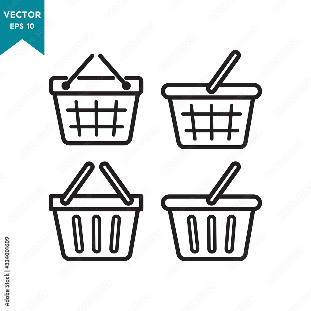 shopping basket vector icon in trendy flat design shopping basket vector icon in trendy flat design
