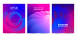 Modern, creative, style abstract covers set. Cool gradient shapes composition. Vertical illustration. Minimum vector coverage. Creative fluid backgrounds from current forms to design. Eps10 vector.