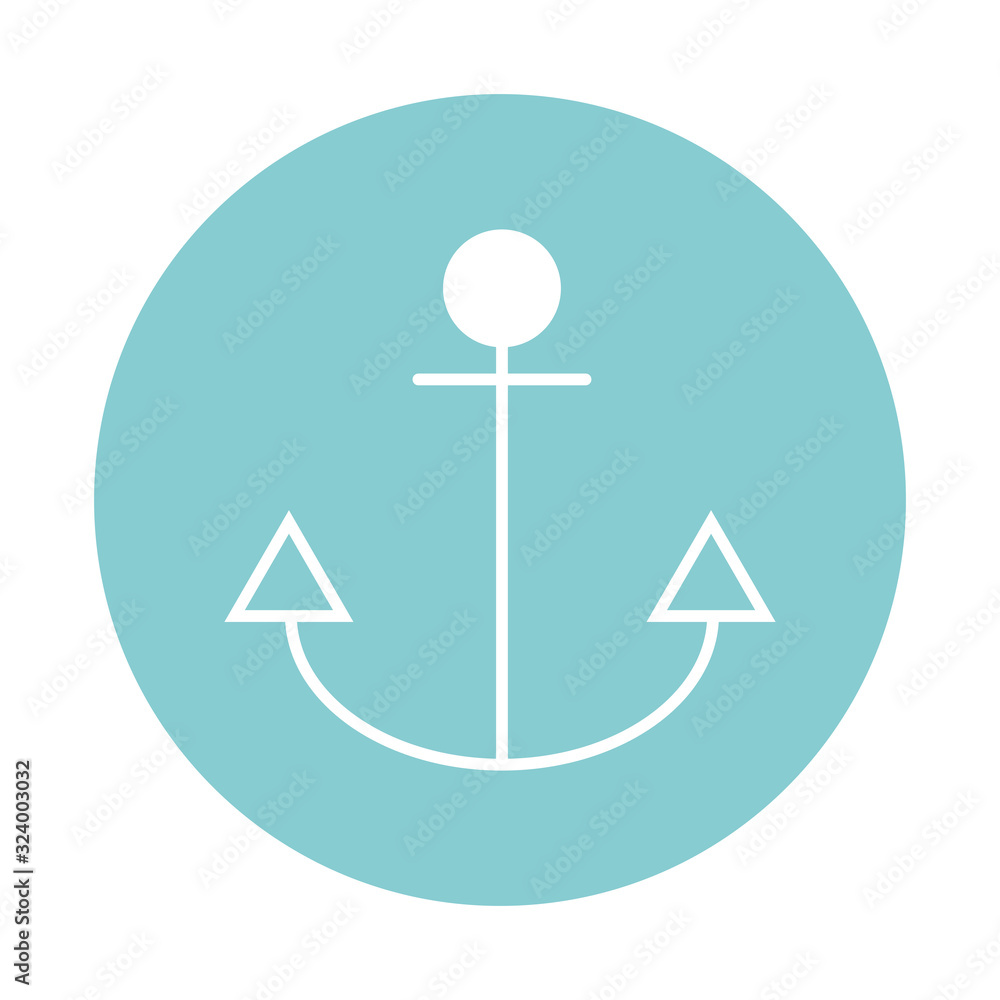 Isolated anchor block style icon vector design Isolated anchor block style icon vector design