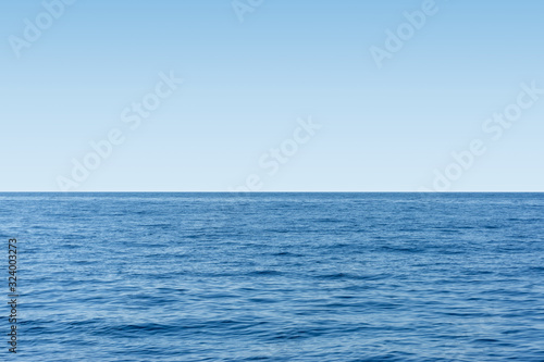Blue sea view and clear sky horizon. Travel and environment concept. © TeamDF