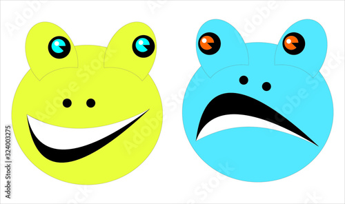 Abstract emoticons on a white background.