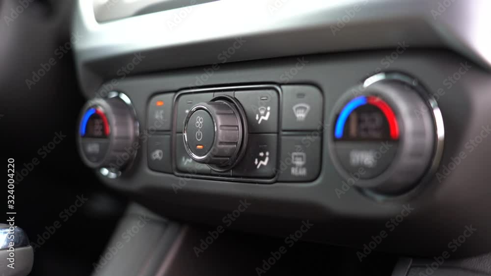 Climate control dashboard in a car Climate control dashboard in a car