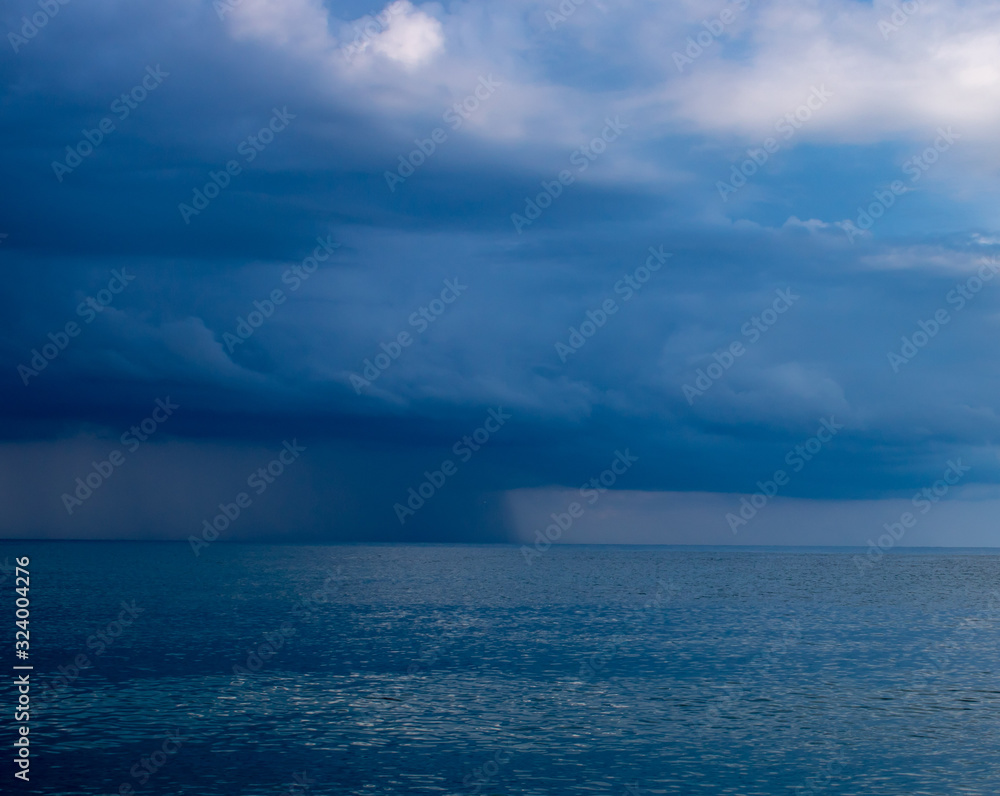 The evening before the storm over the Black Sea in Sochi The evening before the storm over the Black Sea in Sochi