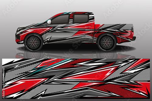 truck car decal wrap design vector