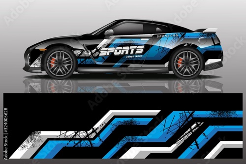 sport car decal wrap design vector