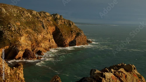 Cape Roca - the famous Cabo da Roca coast in Portugal at sunset - travel photography photo