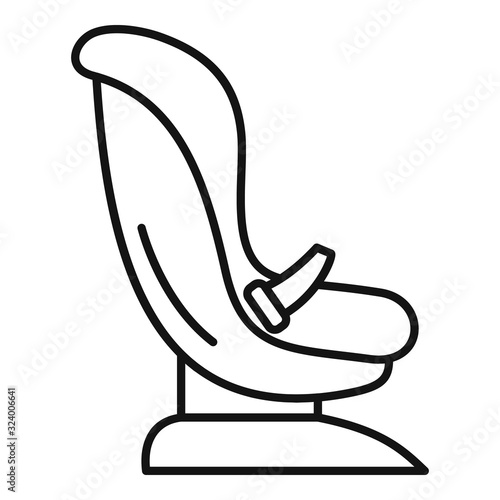 Belt baby car seat icon. Outline belt baby car seat vector icon for web design isolated on white background