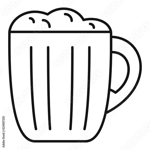 Mug kvass icon. Outline mug kvass vector icon for web design isolated on white background