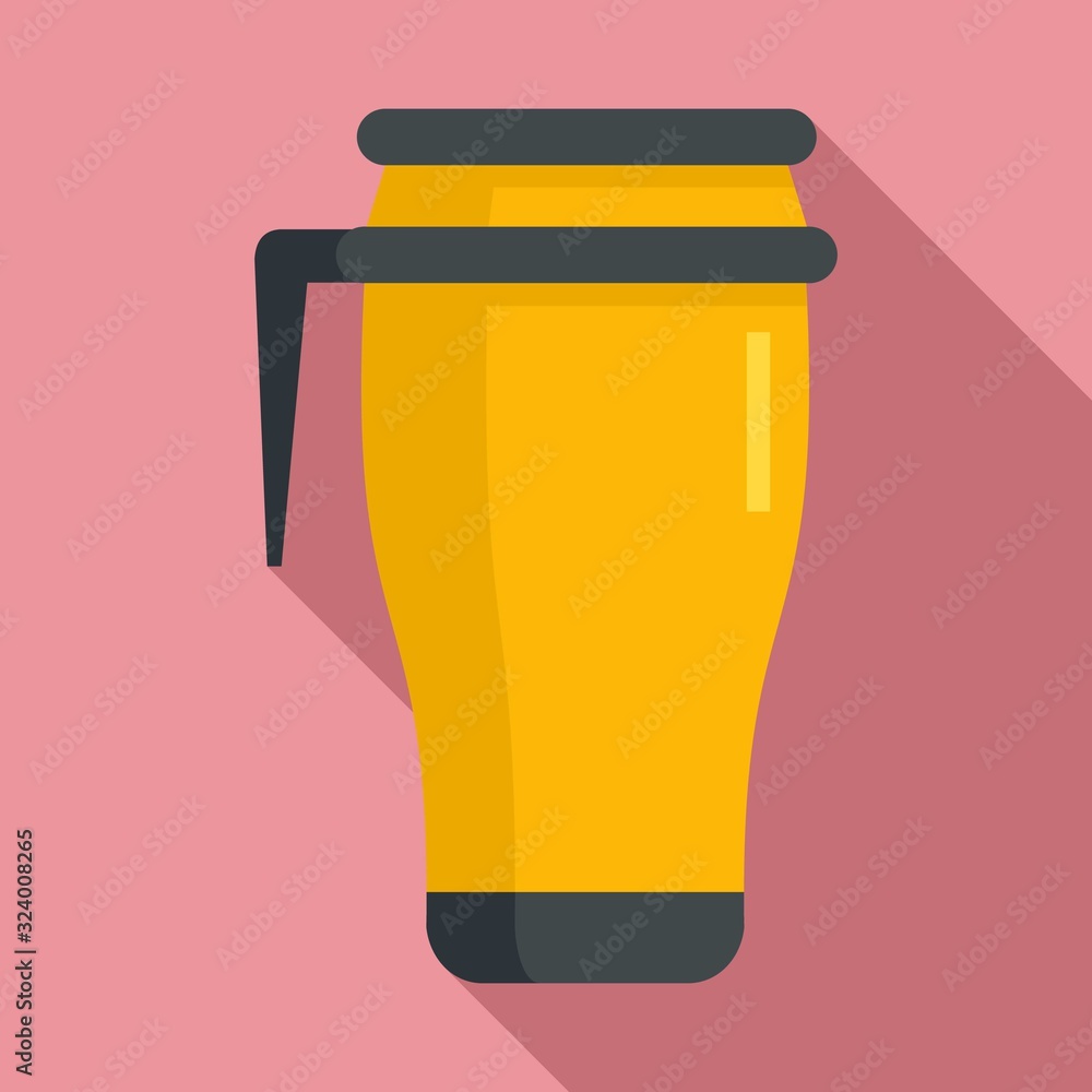 Metal vacuum cup icon. Flat illustration of metal vacuum cup vector icon for web design