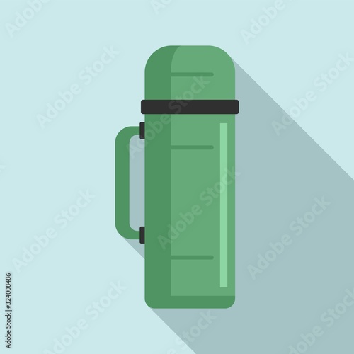 Plastic thermo bottle icon. Flat illustration of plastic thermo bottle vector icon for web design