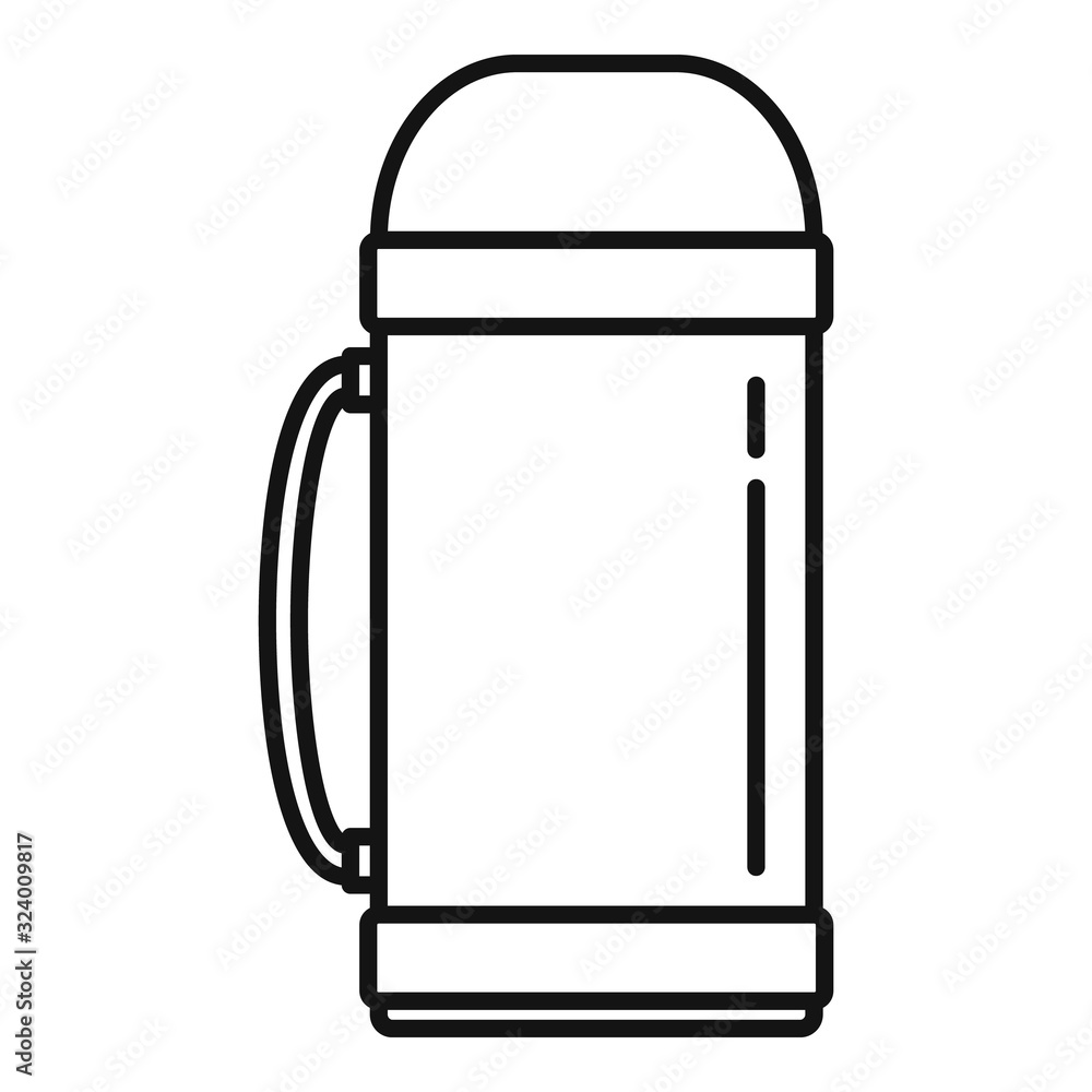 Aluminium vacuum bottle icon. Outline aluminium vacuum bottle vector icon for web design isolated on white background Aluminium vacuum bottle icon. Outline aluminium vacuum bottle vector icon for web design isolated on white background