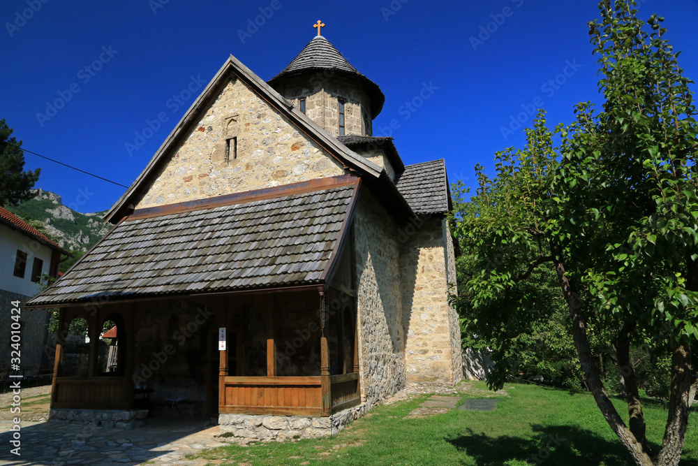 Fototapeta premium Annunciation monastery - one of Ovcar–Kablar Monasteries in Canyon of Western Morava River, Serbia
