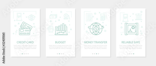 Vector four vertical banners - banking and financial - credit cards