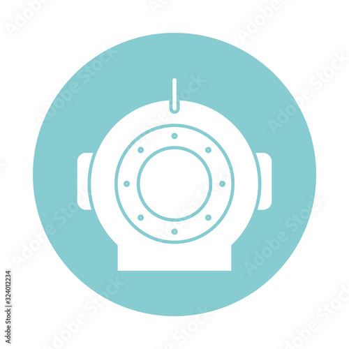Isolated diver helmet block style icon vector design