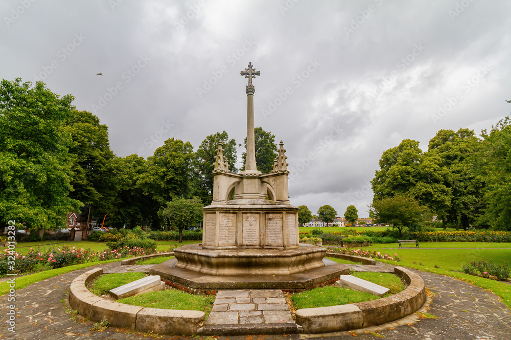 Cloudy view of the Litten Gardens in Chichester