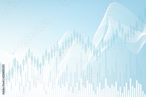 Stock market background or forex trading business graph chart for financial investment concept. Business presentation for your design. Economy trends, business idea and technology innovation design.