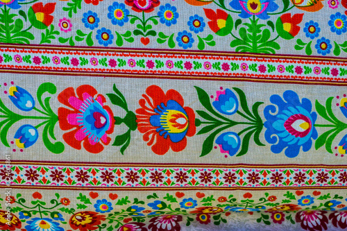 embroidered flowers on fabric