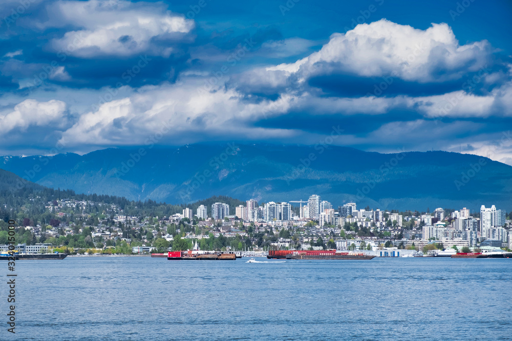 VANCOUVER - MAY 05 2019: Downtown Vancouver, Canada.View of Downtown Vancouver, Skyline of Vancouver from Stanley park